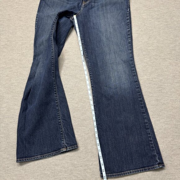 Eddie Bauer Womens Blue Denim Bootcut Jeans Embroidered Natural Fit Size 12R - Picture 12 of 15